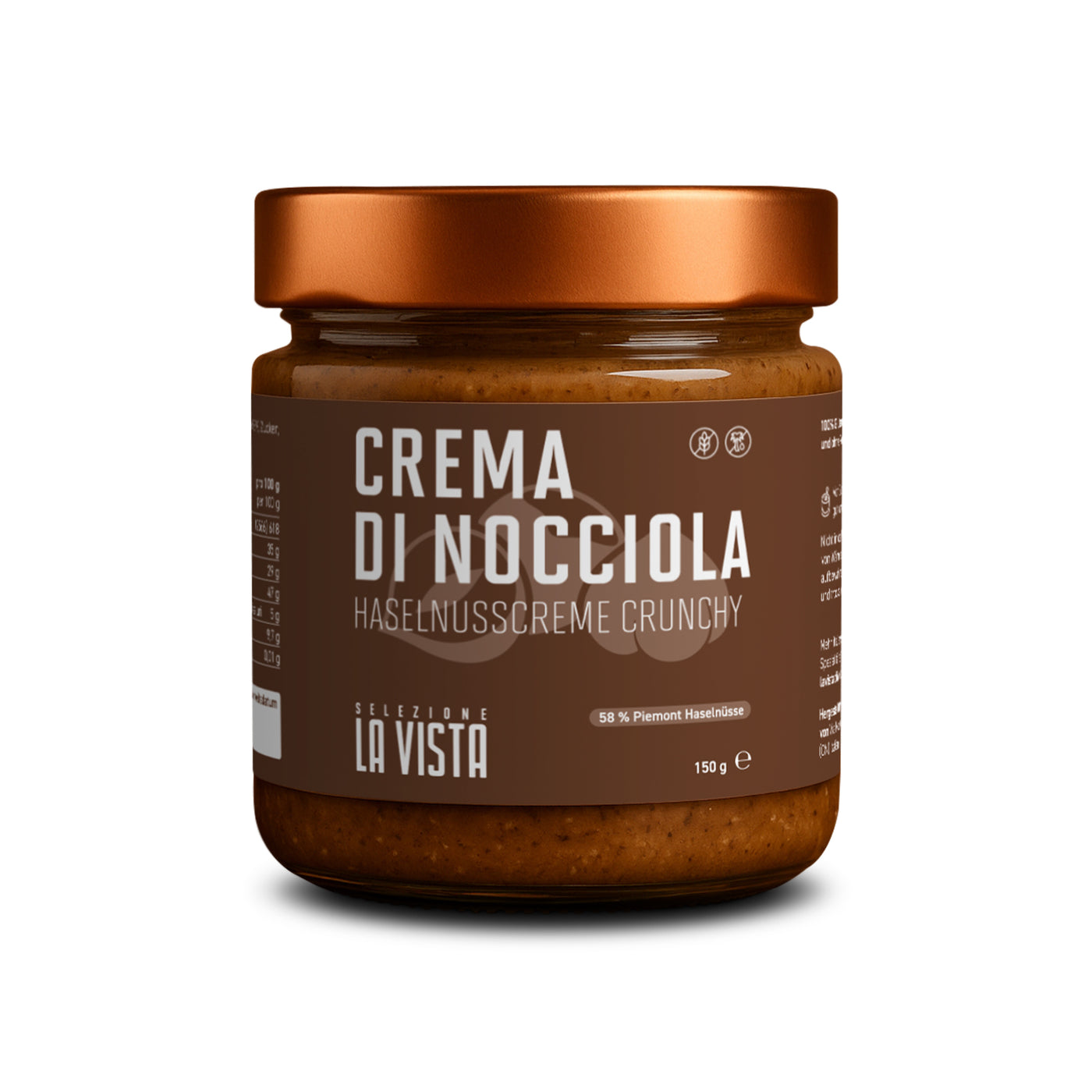 Haselnusscreme Chrunchy 58% - Ohne Palmöl - VEGAN