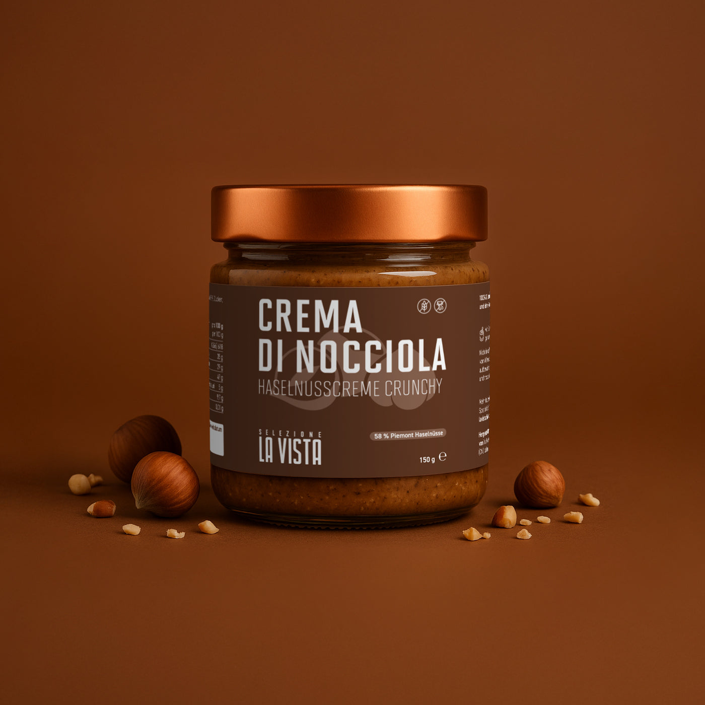 Haselnusscreme Chrunchy 58% - Ohne Palmöl - VEGAN