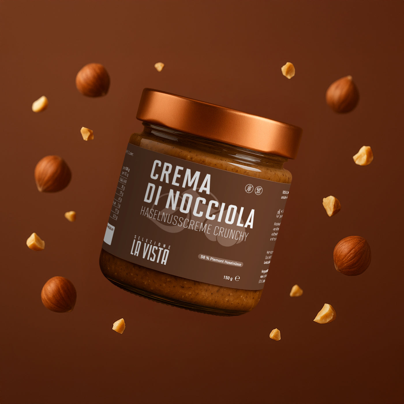 Haselnusscreme Chrunchy 58% - Ohne Palmöl - VEGAN