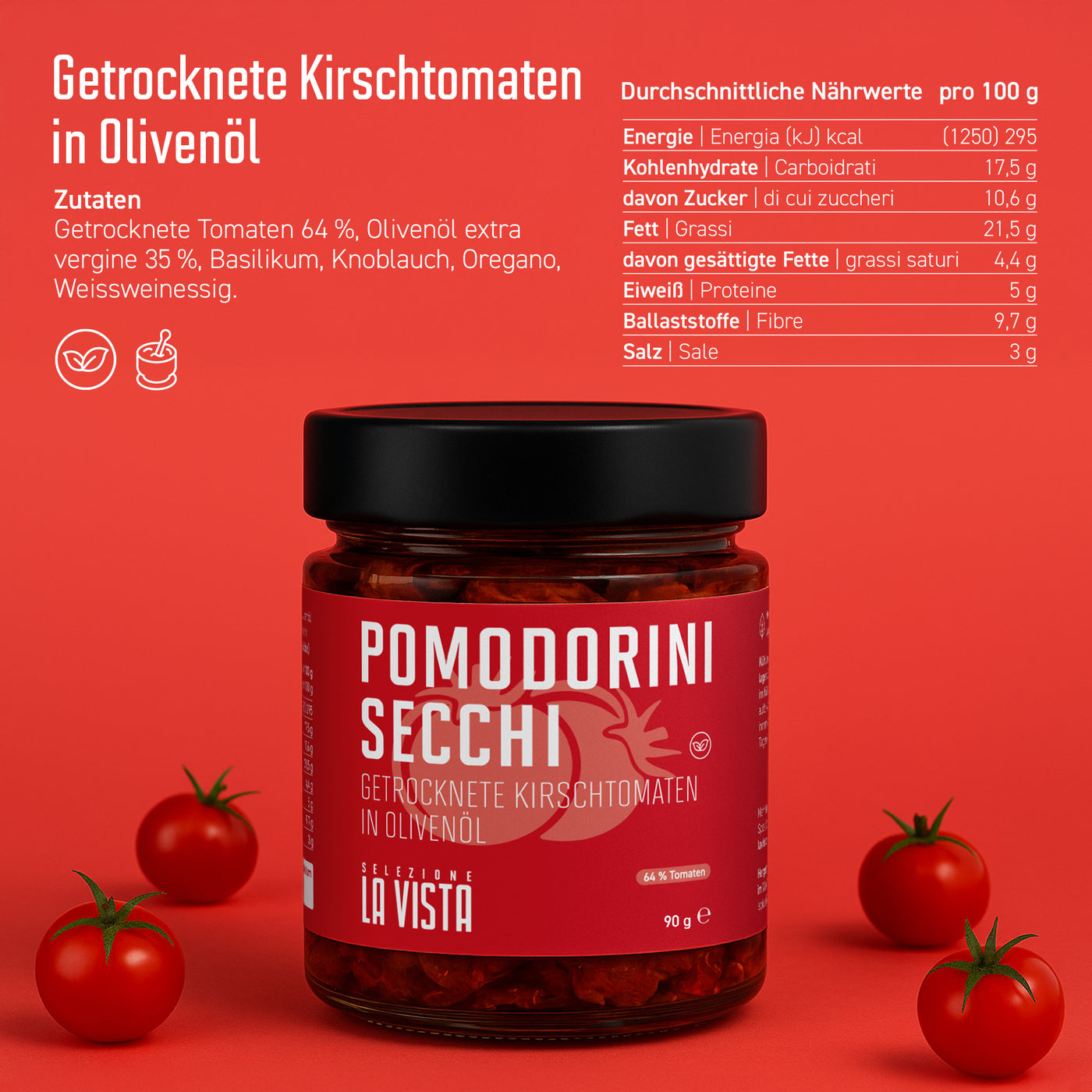 Getrocknete Kirschtomaten in Olivenöl