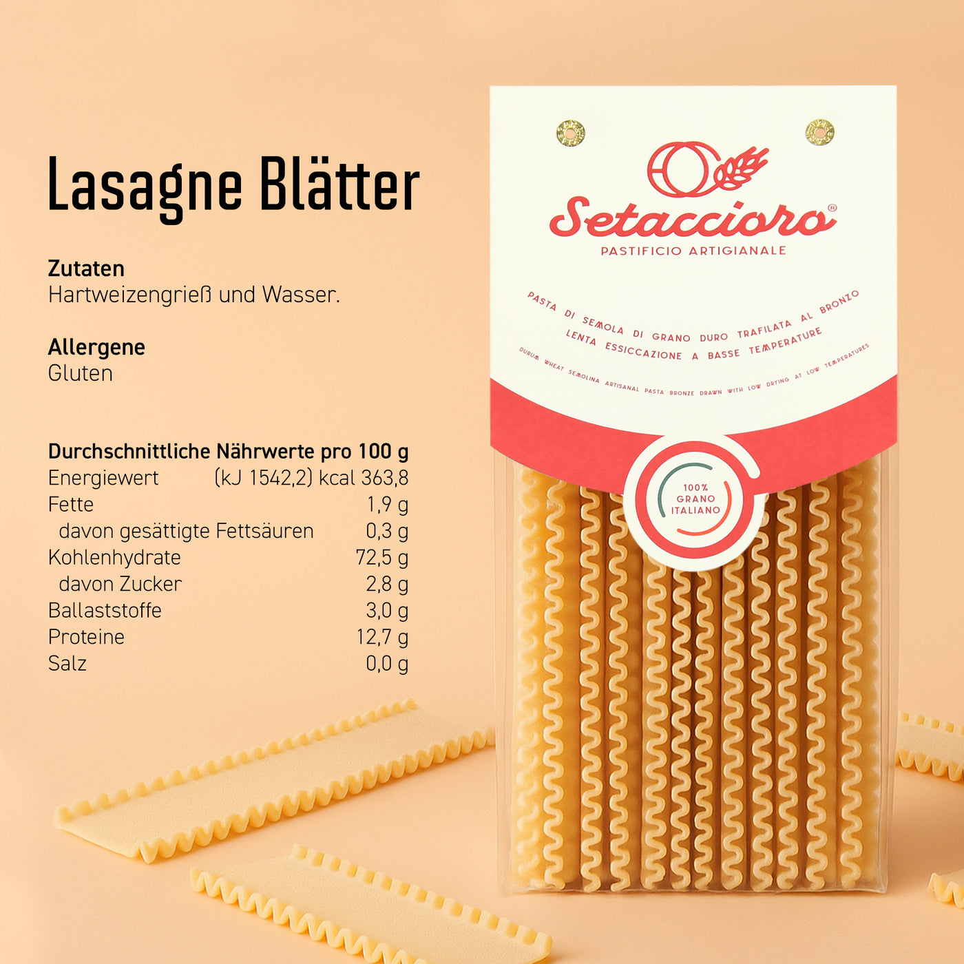 Lasagne Blätter - Premium Pasta - 500g