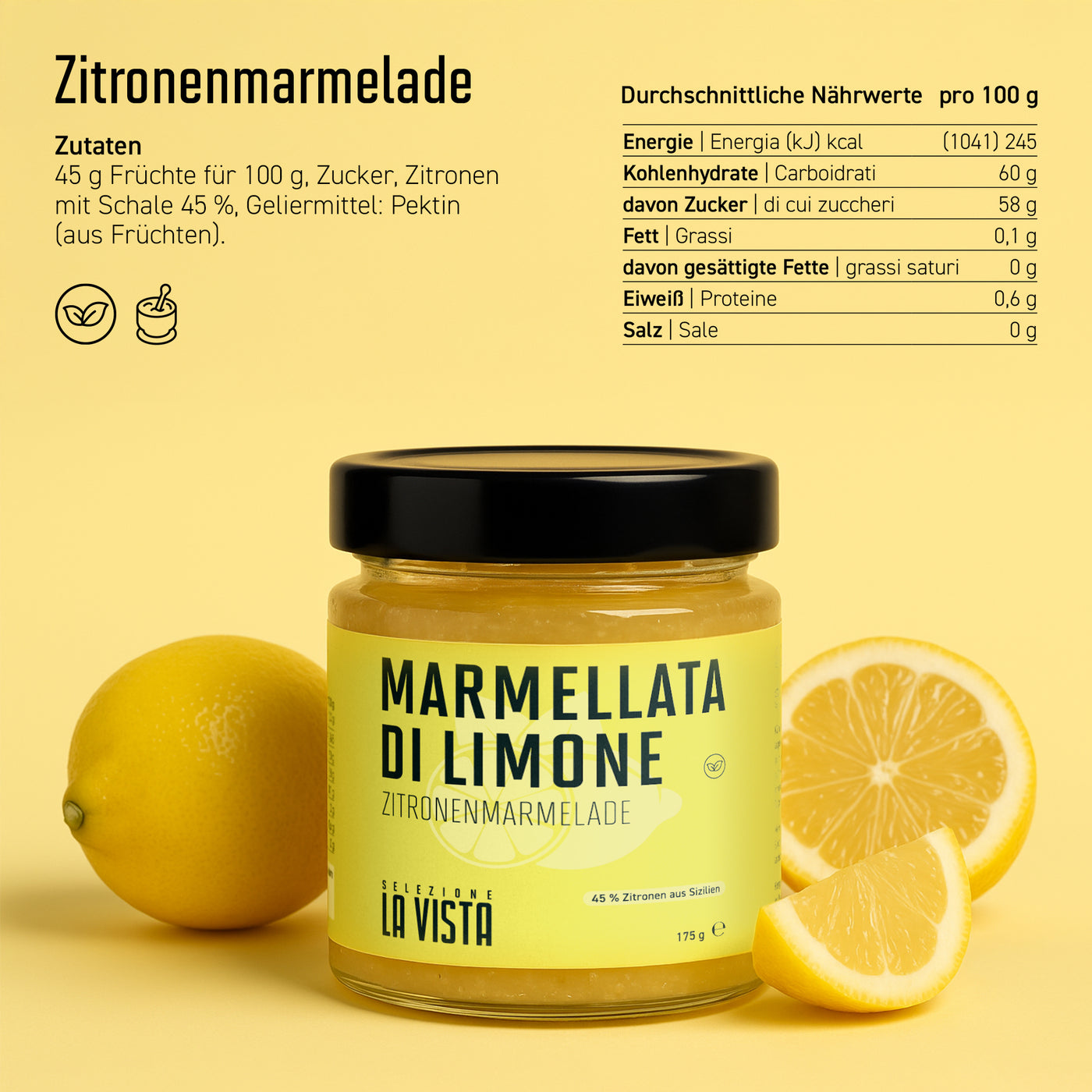 Zitronenmarmelade aus Sizilien- 175g