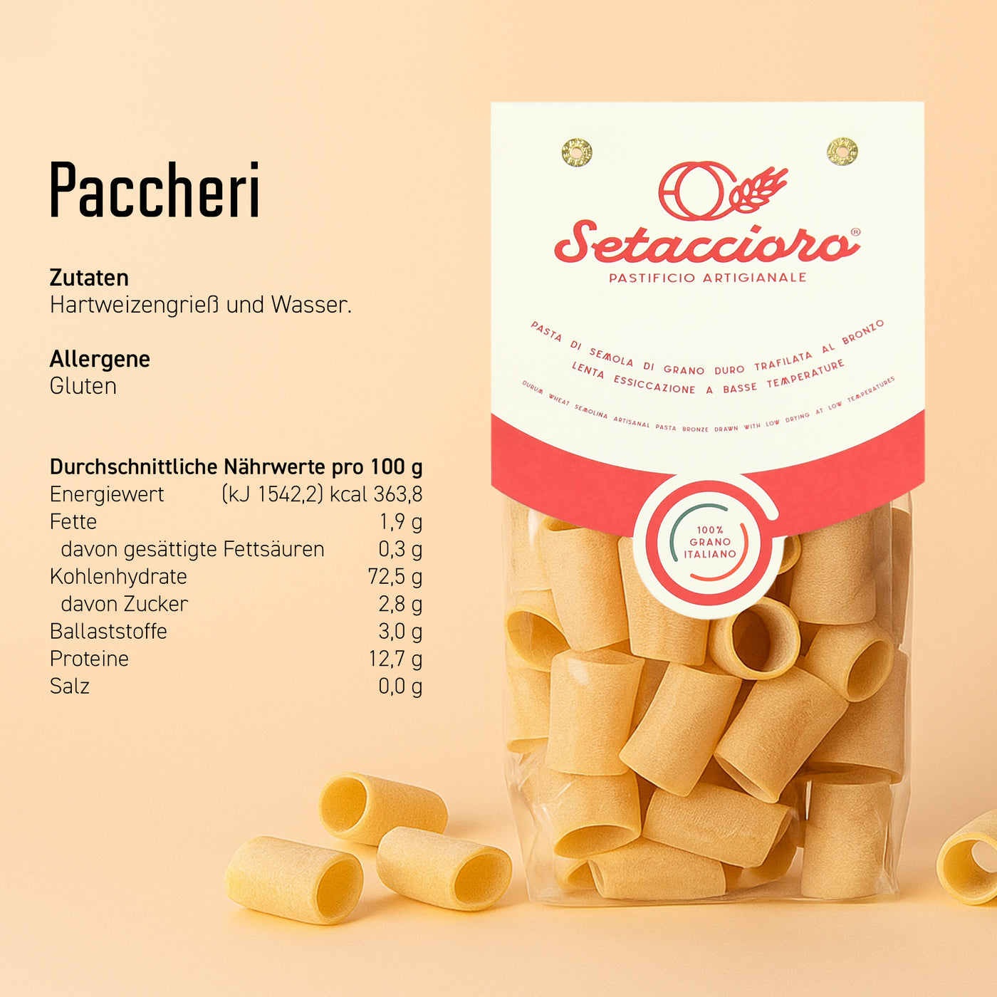 Paccheri - Premium Pasta - 500g