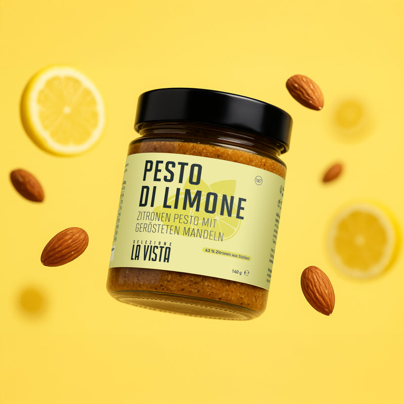 Zitronen Pesto mit gerösteten Mandeln