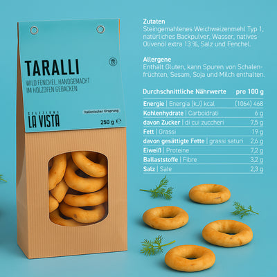 Taralli mit Olivenöl, Wildfenchel & Steinmühlenmehl